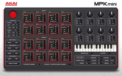 AKAIのMIDIコントローラーMPK mini MK2☆AIR Hybrid 3、Sonivox Wobble