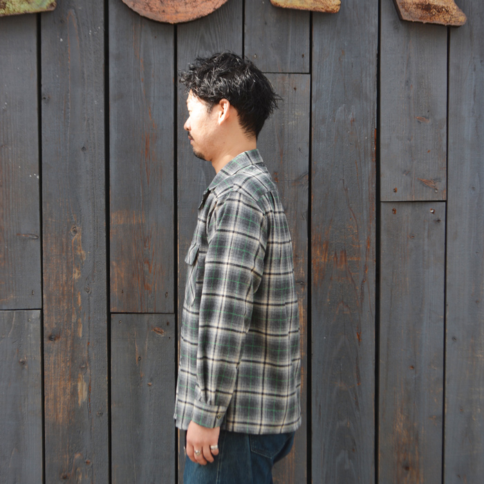 A VONTADE（アボンタージ）Wool Plaid Open Collar Shirt（ウール