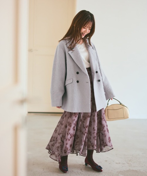 コート アウター アルパカシャギーダブルコート 「低身長・小柄女性