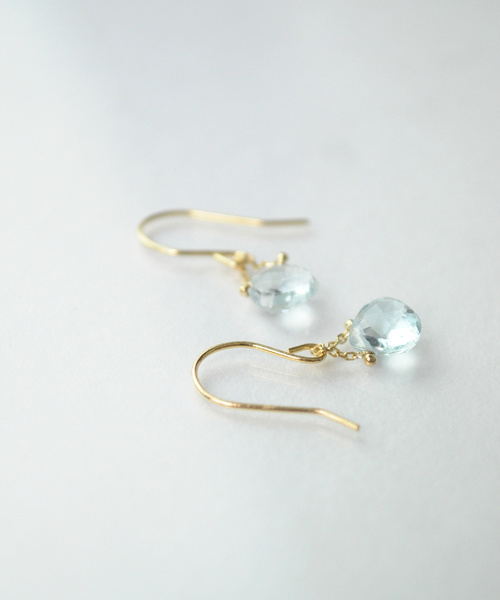anq.（アンク） ピアス 「anq.」K18/K10・天然石マロンピアス 誕生石