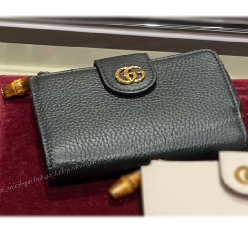 すぐ届く！GUCCI バンブー付き ダブルG ミディアム ウォレット (GUCCI