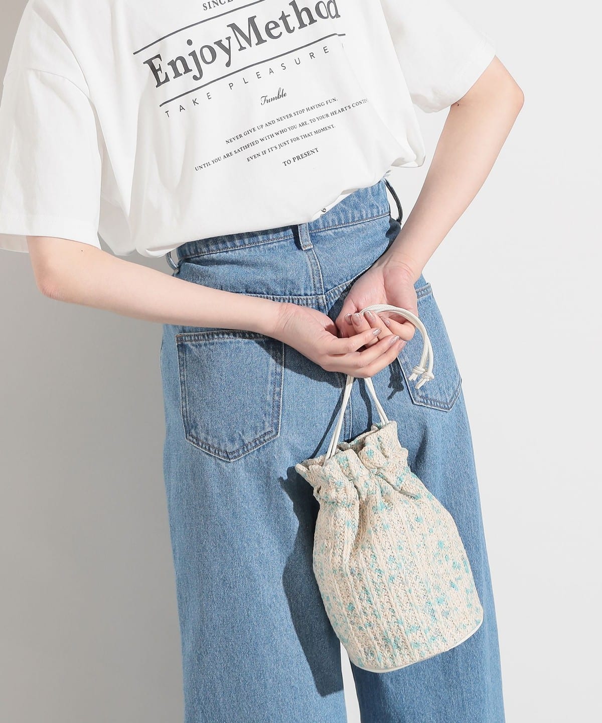 BEAMS HEART（ビームス ハート）ミックスコンビ 巾着バッグ（バッグ