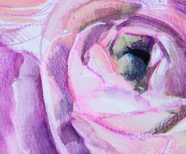 送料無料 10%OFF】ロシア ラナンキュラス絵画花オリジナル水彩ピンクの