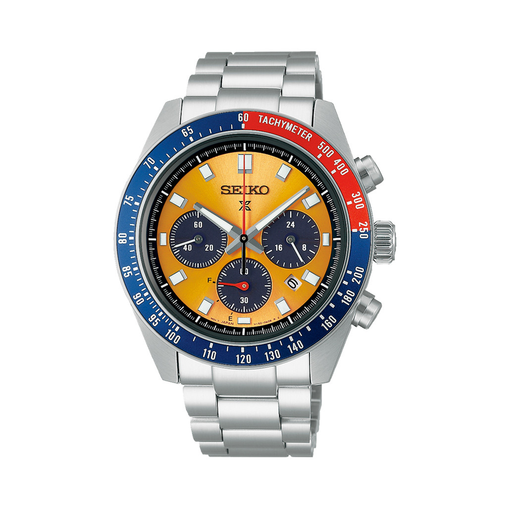 Seiko Prospex Speedtimer Solar Chronograph with Orange Sunray Dial