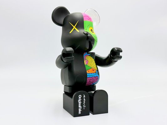 Kaws Black Dissected 400% Bearbrick Companion Figure for sale at