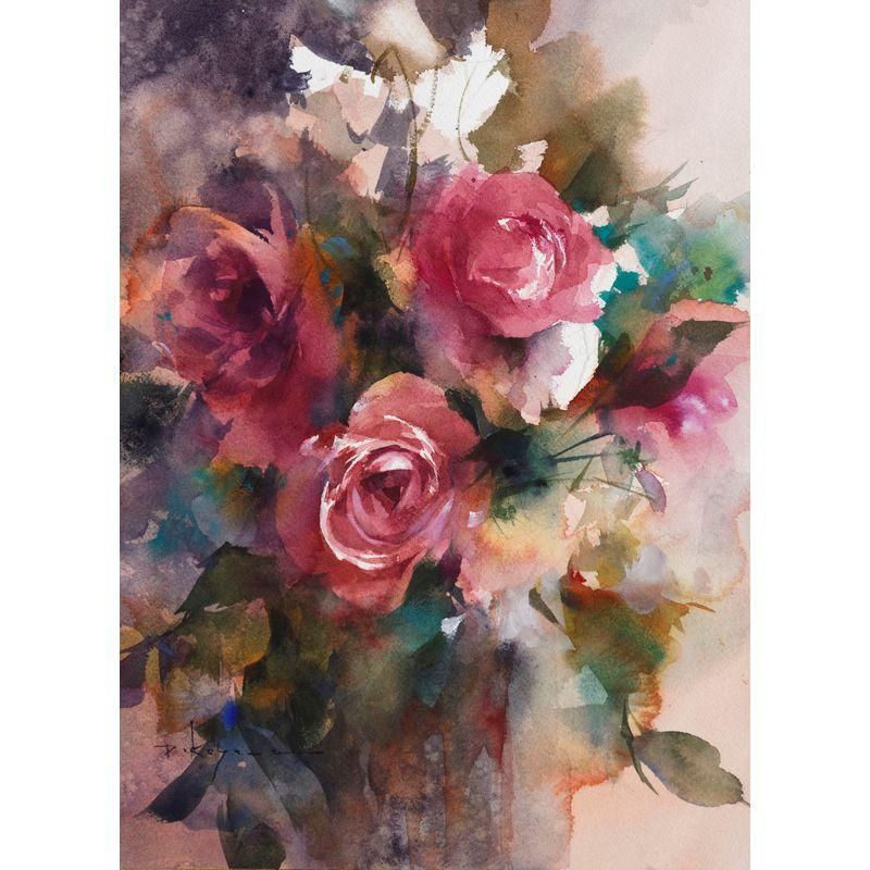 コヤマ大輔 「ラナンキュラス」 水彩4号大 - 一枚の繪オンラインショップ