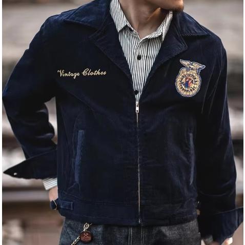 FFAジャケット ファーマーズジャケット ビンテージ風 ネイビー 紺色