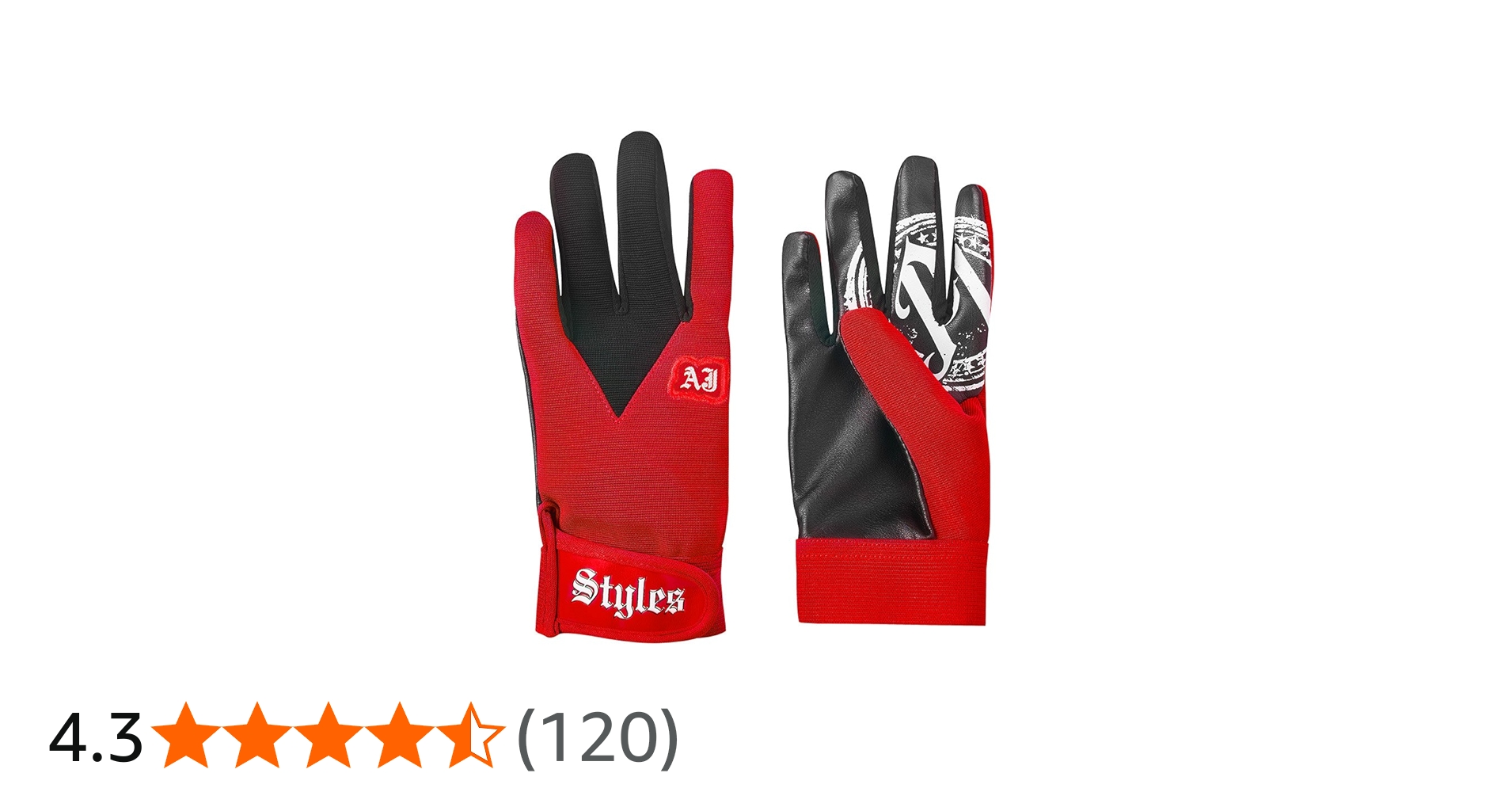 Amazon.co.jp: WWE AJ Styles レッドレプリカグローブ One Size レッド