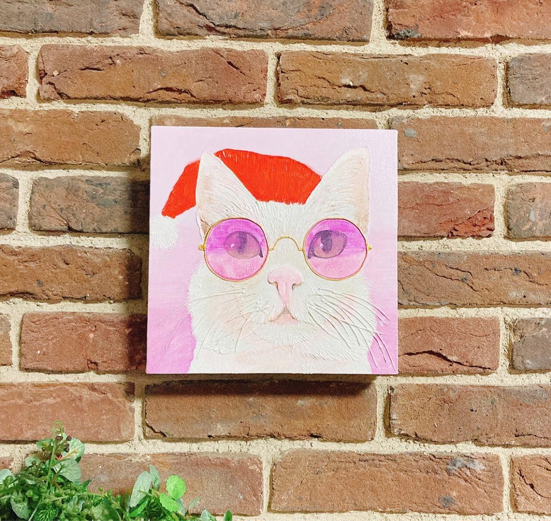 サンタネコ　　油絵　アーティスト作品 サンタネコ 油絵 アーティスト作品 サンタネコ 油絵 アーティスト作品