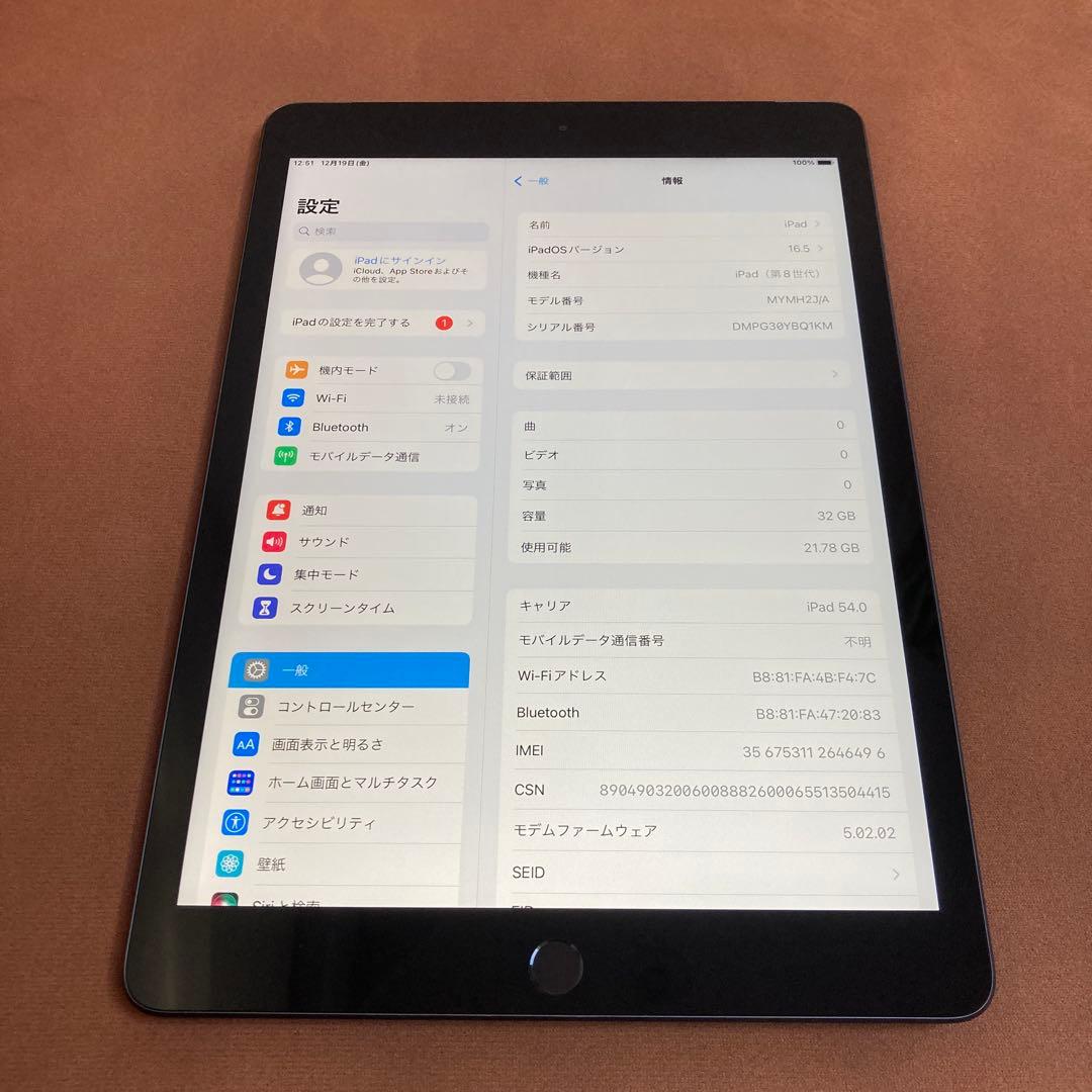 3674【早い者勝ち】美品☆iPad8 第8世代 32GB SIMフリー☆ 250 iPad 8世代 32GB SIMフリー シルバー iPad 第8世代 32GB シルバー