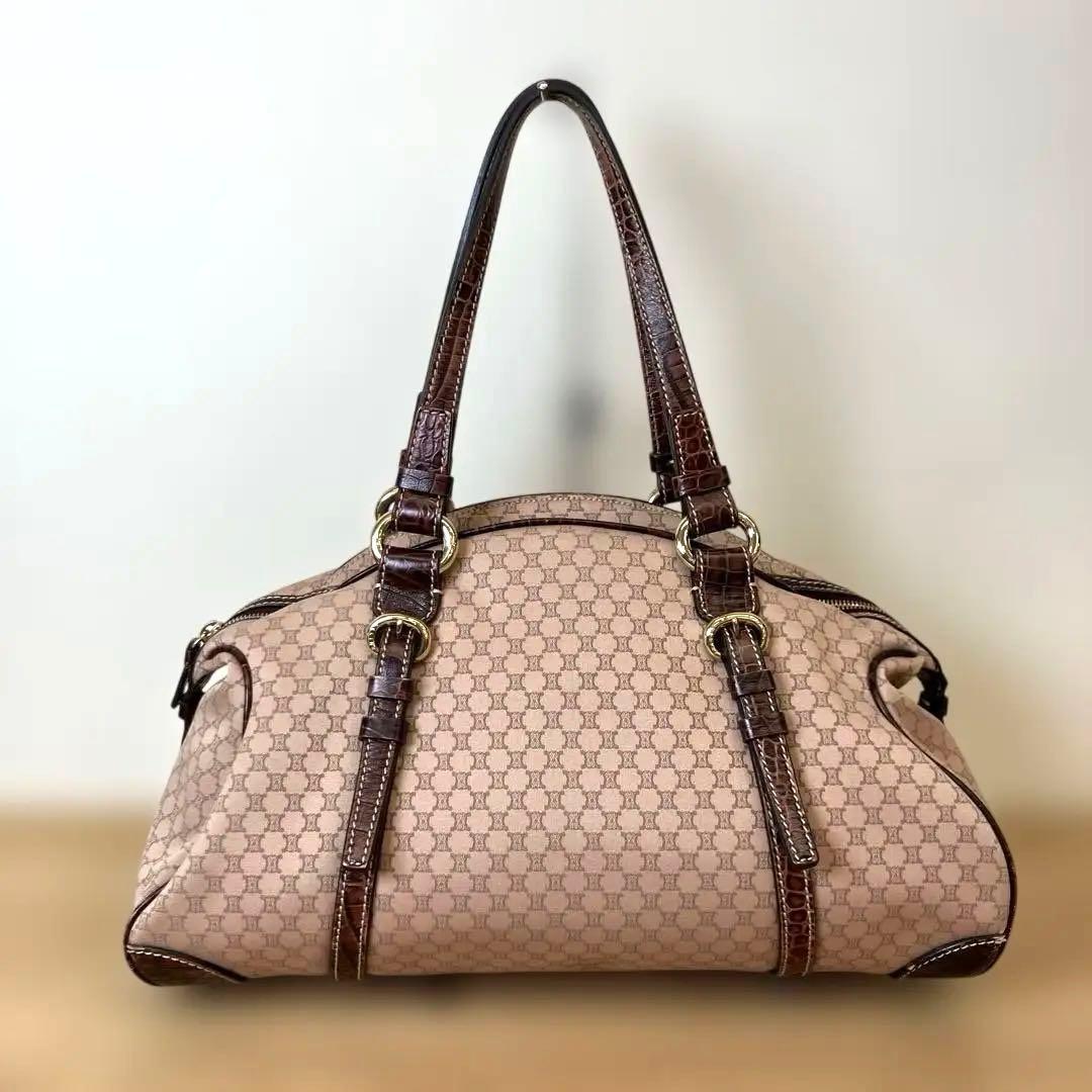 CELINE セリーヌ ボストンバッグ ピンクベージュ キャンバス 保存袋付き CELINE ミニボストンバッグ10P043ESM 25BD (CELINE/ボストンバッグ