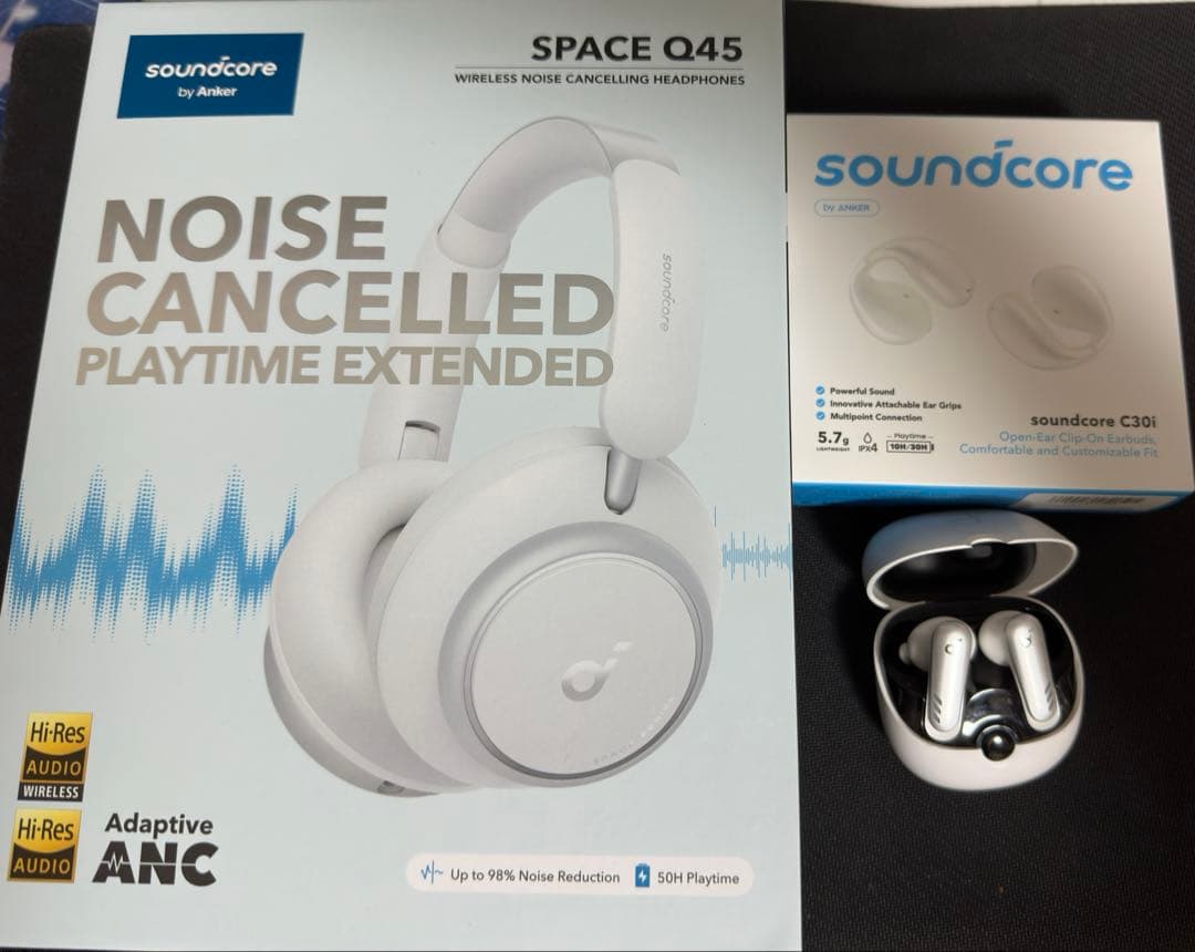 soundcore ANKERワイヤレスヘッドホン イヤホンセット（ホワイト） 完全ワイヤレスイヤホン Soundcore Liberty 4 NC ホワイト A3947N21