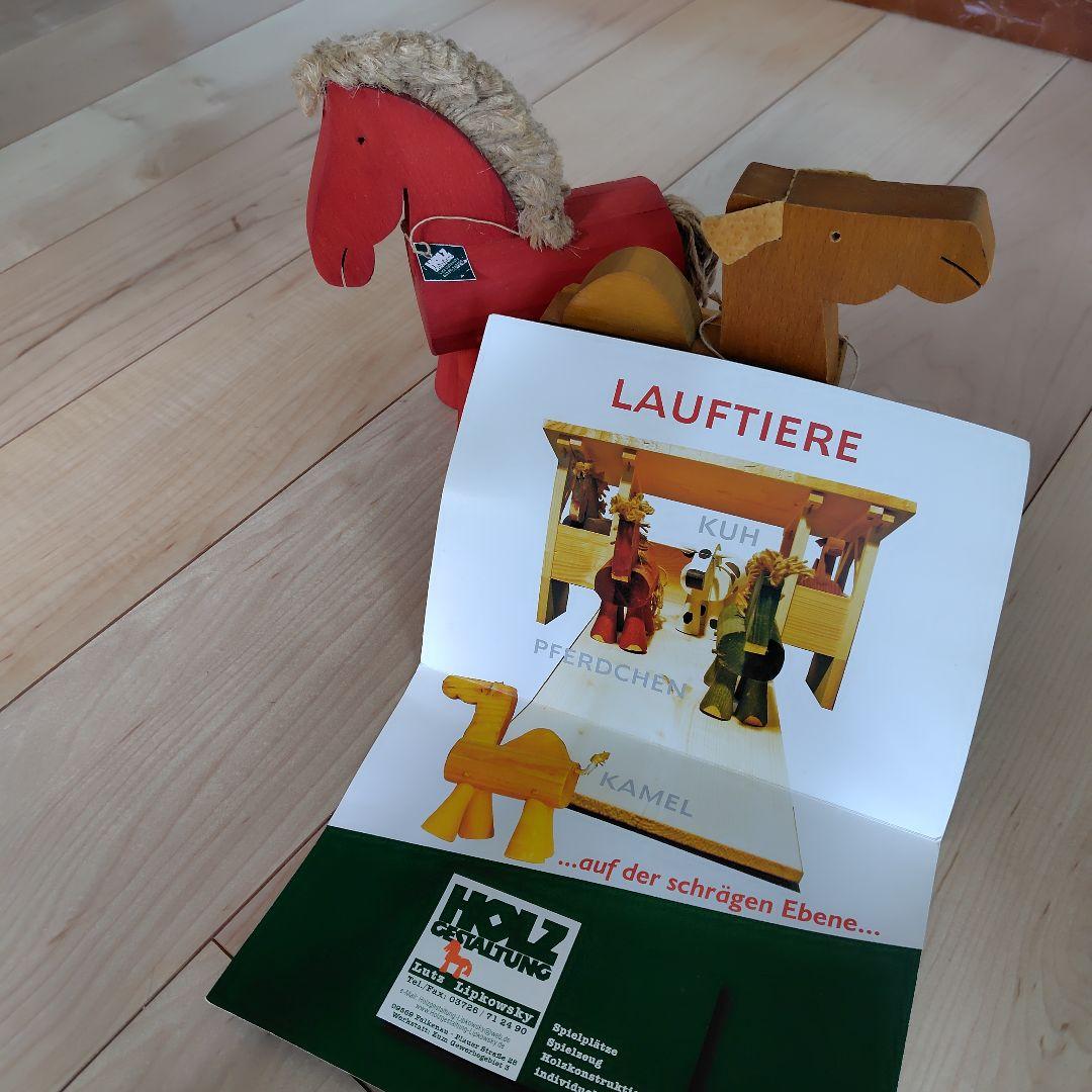 木製　おもちゃ　馬　ラクダ　２つセット　トコトコトーイ　百町森 リプカウスキー社 / トコトコトーイ馬ナチュラル | wg-anne